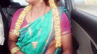 Car sex for long drive Indian housewife with husband's father Telugu dirty talks