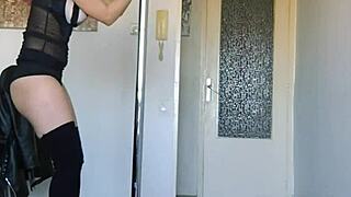 Miss Amateur Stripper Dances, Moving Hips And Rubbing Bar Seductively