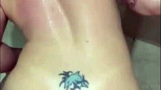 Wife Fucked On Bathroom Floor In Doggystyle, Opens Pussy For Full Penetration