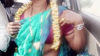 Car sex for long drive Indian housewife with husband's father Telugu dirty talks
