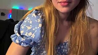 blond teen subtly explores doggystyle positions on webcam