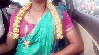 Car sex for long drive Indian housewife with husband's father Telugu dirty talks