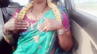 Car sex for long drive Indian housewife with husband's father Telugu dirty talks