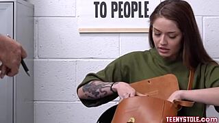 Tattooed redhead banged by officer