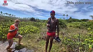 Who knew a nudist beach adventure would end in a wild orgy with lunna geek and joao the naughty?