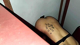 Feeling nervous and excited, this exotic latina with pierced nipples and tattoos has her first time at the glory hole, sucking cock and reaching multiple orgasms in a homemade setting.