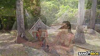 Bangbros - slutty step daughter eden west talks her step dad jovan jordan into fucking her in their living room