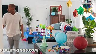 Kira Noir and Lily Lou lick before Ricky Johnson joins threesome!