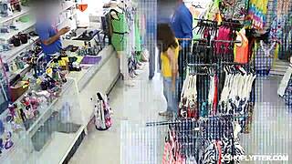 Security Guard Catches Shoplifter Babe