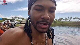 Who knew a nudist beach adventure would end in a wild orgy with lunna geek and joao the naughty?