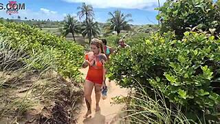 Who knew a nudist beach adventure would end in a wild orgy with lunna geek and joao the naughty?