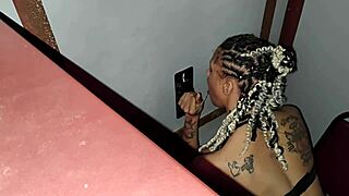 Feeling nervous and excited, this exotic latina with pierced nipples and tattoos has her first time at the glory hole, sucking cock and reaching multiple orgasms in a homemade setting.