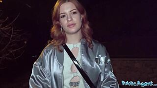 Ginger haired babe squirts hard all over my big cock in public