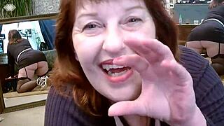 Teasing Dirty Mouthed Dawnskye1962 in Fishnet Thigh Highs and Heels in Front of Mirrors