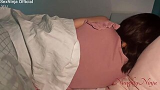 Step-sister shares bed and gets fucked hard by granny