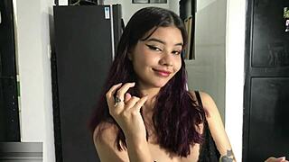 Latina Stepsister Perfectly Sucks Cock While Standing