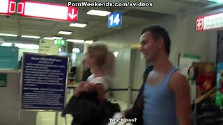 blowjob in front of the mirror during holiday