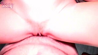 Sweet freckled Amber starts intense blowjob session