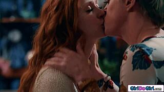 redhead's nipples teased and facesat by busty dominant milf