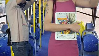 student gets fucked by old man on public bus