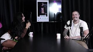 german woman plays tinder game showing body in sheer red