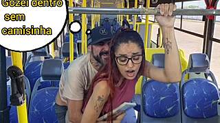 student gets fucked by old man on public bus