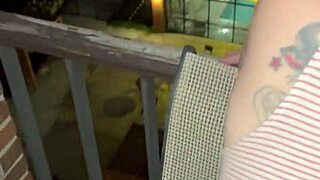 It was her first time fucking on the hotel balcony