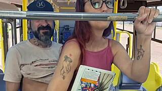 student gets fucked by old man on public bus