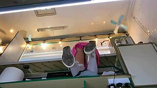 The Boss Is Playing With His Sexy Shop Assistant Pussy While She Talks To The Customer!