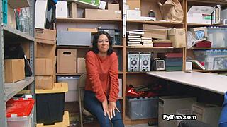 ebony getting fucked by security guys big cock on cctv