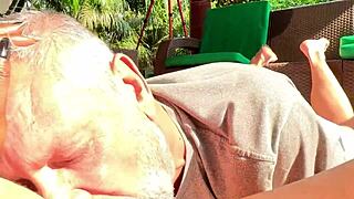 stepdad finds me doing yoga, can't resist sweet pussy