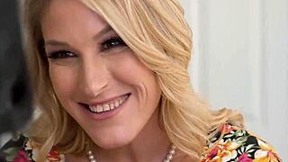 Stepmom interrupts stepsiblings' taboo bed makeout.