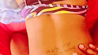 Ebony goddess and tatted king share intense bareback sex with creampie