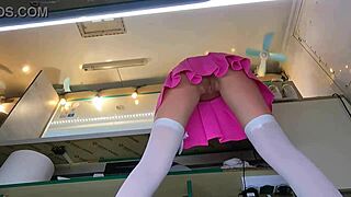 The Boss Is Playing With His Sexy Shop Assistant Pussy While She Talks To The Customer!