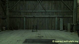 gagged beauty gets her clit pleasured while bound