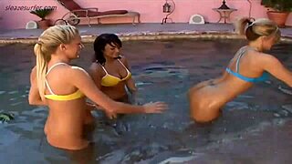 Suggestive Lesbian Teens in Foursome with Dildos and Toys