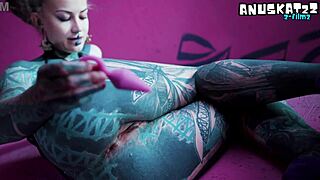 Tattoo Girl Stretches Asshole In Solo Anal Play And Fisting As Goth Slut