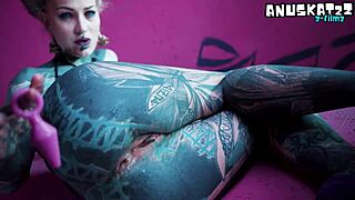 Tattoo Girl Stretches Asshole In Solo Anal Play And Fisting As Goth Slut