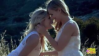 i got so horny with lesbian friend outdoors