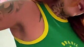 petite redhead latina gives sloppy deepthroat blowjob after casting pov interview