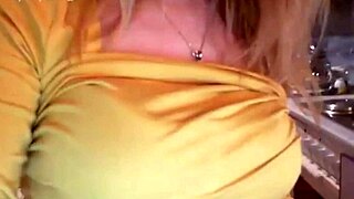 Adorable blonde teen with big ass and glasses masturbates solo on webcam using toys 😘