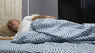 stepfather gets seduced by his horny stepdaughter in the bedroom