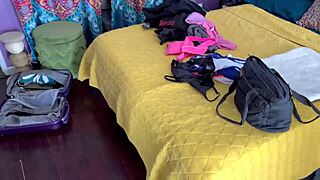 Replacing stepmom's boyfriend at hot springs leads to taboo encounters with hairy pussy and voyeur fun