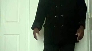 Stretching arms like masturbating during workout