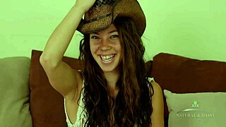 cowgirl cherri noir rubs hairy pussy and fucks with toy 😏