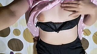 Look At This College Girl Masturbating And Touching Her Tits!