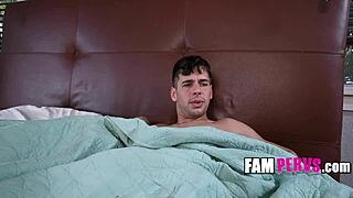 talking to step dad while his wife blows me under the blanket