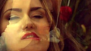 Why does the sensual lesbian madame finger herself moaning to big orgasm?