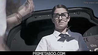 Hey, that nerdy teen is taking a double penetration right now, wow!