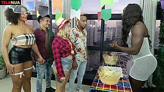 a naughty matchmaker betrays brides with wild interracial encounters.